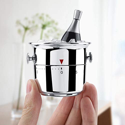 Samfox Timer, Kitchen Timer Stainless Steel Mechanical Wind-Up Timer Time Reminder 60 Minutes, Silver - Image 3