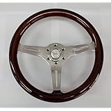 D1 SPEC クラシックデザイン ウッドステアリング×メッキスポーク35パイ