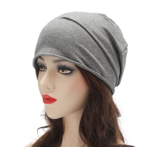 Image of ZLYC Cotton Thin Slouchy Beanie Hat for Men Women Fashion Soft Stretch Knit Skull Cap