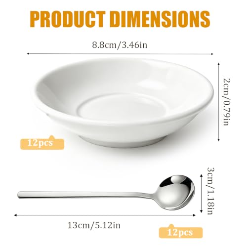 Coupes à Sauce Lot de 12 Empilables Petites Coupelles Rondes Blanches – vue 6