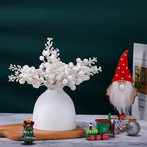 16 Pieces Christmas Berry Picks Winter Berries Pick Decorative Christmas Artificial Berry Stems For Xmas Tree Wreath Garland Glitter Crafts Diy Ornaments For Holiday Home Party Decor #TOP2