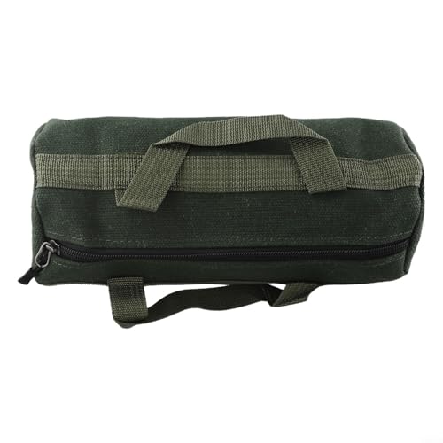 Desiumite Bolsa de herramientas con múltiples compartimentos, bolsa de herramientas de lona de larga duración para electricista con bolsa de almacenamiento portátil para tornillos, clavos, brocas