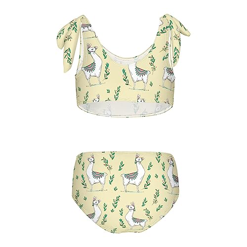 Image of Horse Pattern On Blue Girls Bikini Sets 2 Piece Swimsuits Bathing Suit Swimwear