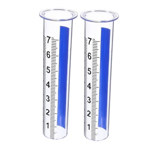 Happyyami 2Pcs Garden Rain Gauge Tube Clear Replacement for Accurate Outdoor Measurement Lightweight and Portable for Lawn Farm and Home Use