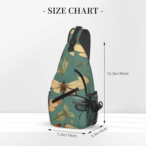 Cross Chest Bag Diagonally - Quality, Durable, and Spacious Shoulder Bag for Men and Women dragonfly dragonflies vintage Prints2