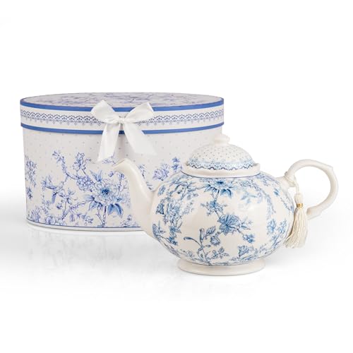 Stp Goods Elegance Bird Of Paradise Bone China Teapot In Gift Box 1.14-Qt. (1080 Ml) Teapot Loose Tea Lovers About 4 Cups Gift Box thumb #1