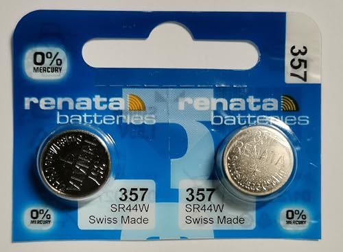 2 x Renata button cell batteries 357 SR44 W 13 GS