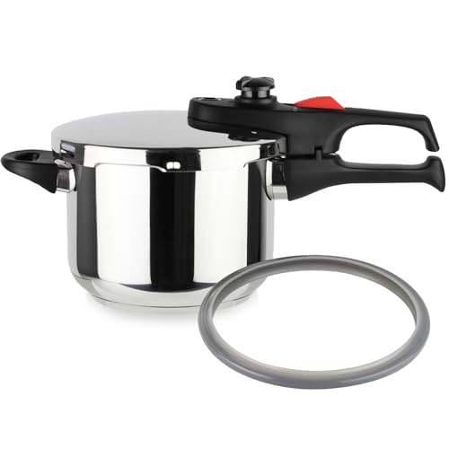 Magefesa Practika Plus - Olla Express Rápida 3.2L + Junta de Silicona, Acero Inoxidable 18/10, Sensor de Presión, Para Inducción, Ahorro Energético