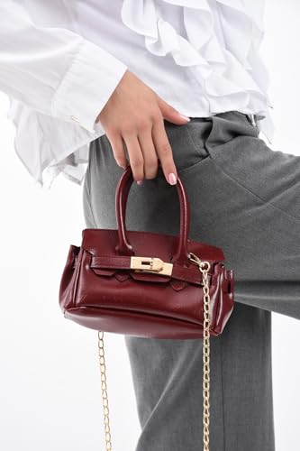 Elegant Mini Shoulder Bag – Small Crossbody Purse with Gold Chain, Stylish Faux Leather Handbag for Women2