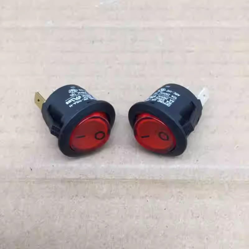 DEFOND ARC-1115A-N Compatible Round Rocker Switch, 3-Pin 2-Position 12A 250V 2200W, Copper Terminals & Silver Contacts（1 PCS）