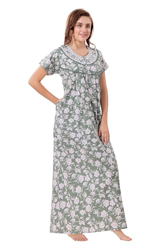 Image of Soulemo Women's Pure Cotton Floor Length Nighty 1682
