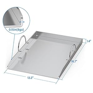 Stanbroil Stainless Steel Griddle Pan with Holder Replacement for Weber 7599 Weber Genesis II 300 Series Grills