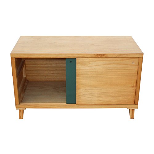Rebecca Mobili Mobile Basso TV Credenza Bassa 2 Ante Scorrevoli Legno Marrone Verde Salotto