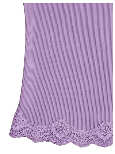 Image of SOLY HUX Girl's Lace Trim Camisoles Ribbed Spaghetti Strap Crop Tank Tops | Sleeveless, Teen Girl Top, Summer Top