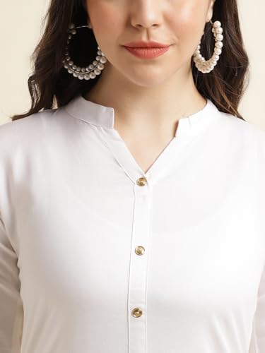 Image of Fabclub Women's Rayon Solid Plain Straight Kurti