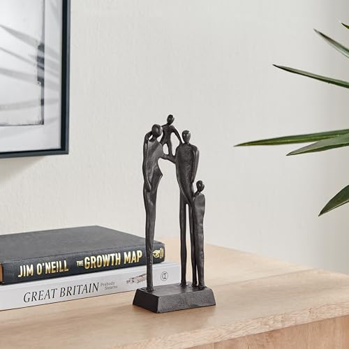 Escultura Abstracta Familia de Cuatro Hierro Fundido Marrón miniatura 3