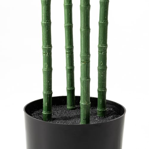 Glitzhome Artificial Palm Tree 5ft Tall Fake Potted Palm Tree with Planter for Modern Home Office Living Room Floor Decor Indoor Outdoor