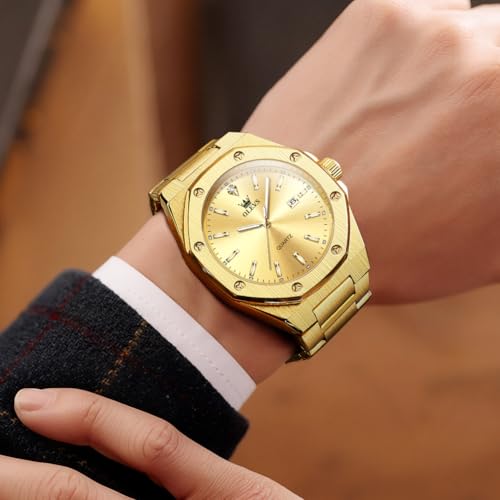 Image of OLEVS Watches for Men Luxury Fashion Large Dial Male Watches Analog Quartz Stainless Steel Waterproof Business Dress Men's Wrist Watch
