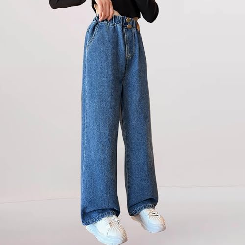 Girls Straight Leg Baggy Jeans High Waist Wide Leg Denim Pants 2025 Trendy Casual Streetwear Trouser for Teens3