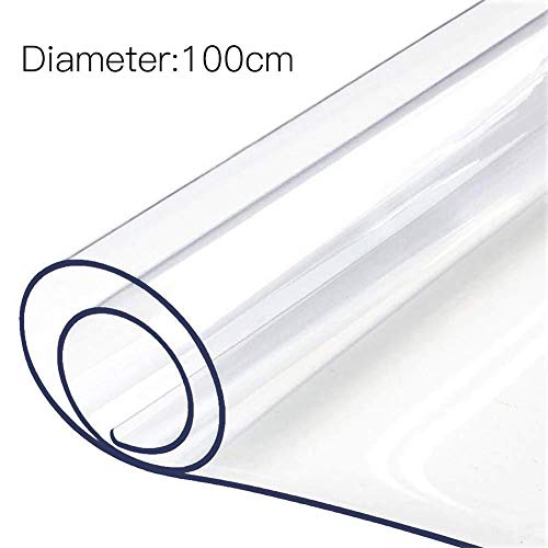 Ntribut Transparent Table Cloth Tablecover Clear Desk Table Pads Protector For Table Waterproof Oil Resistant High Temperature PVC 16 Sizes Choose（Round/Square）