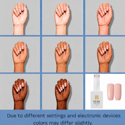Image of BOLT BEE 15ML Gel Nail Polish 1Pc Clear Pink Glitter Soak off UV LED Nail Art Starter Manicure Salon DIY at Home, 0.5 OZ (104)