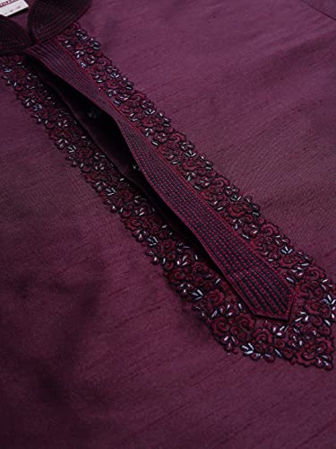 Image of Manthan Mens Full Sleeves Striped Blended Cotton Kurta