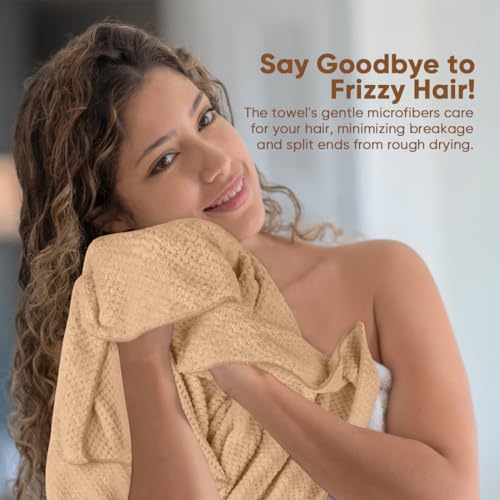 Serviette cheveux microfibre anti-frisottis pour dompter les cheveux - 4
