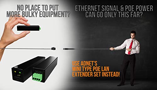 Image of Mini Size 800m 2600ft PoE LAN Extender Over Twisted UTP kit BNC or Copper Wire - PoE Camera or Other Remote Ethernet Device Repeater Booster Bridge - Extended Temp Range - BNC to 2PIN adapters in Set