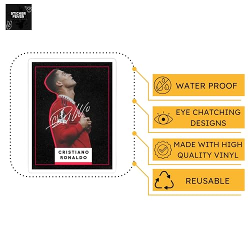 Image of Pack of 35 Random Cristiano Ronaldo Stickers for Laptop /Mobile /Mobile /Journal /Diary /Guiatar etc. (Pack of 35) (Ronald0)
