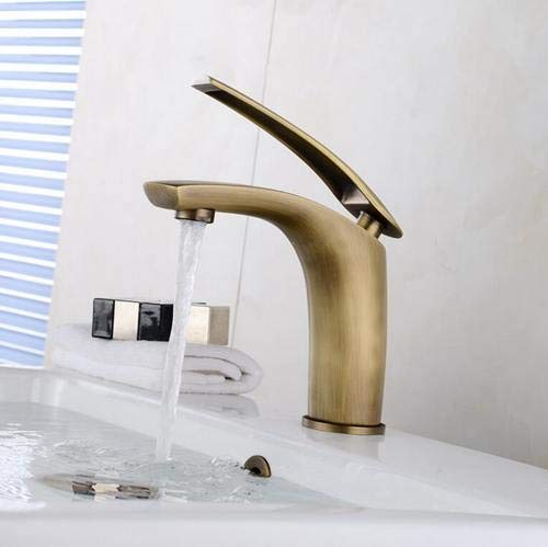 Antik Bronze Waschbecken Wasserhahn Kran Mischbatterie Einhand Waschbecken Mischbatterie Hoher Warm- und Kaltwasserhahn, kurzer Wasserhahn Cover