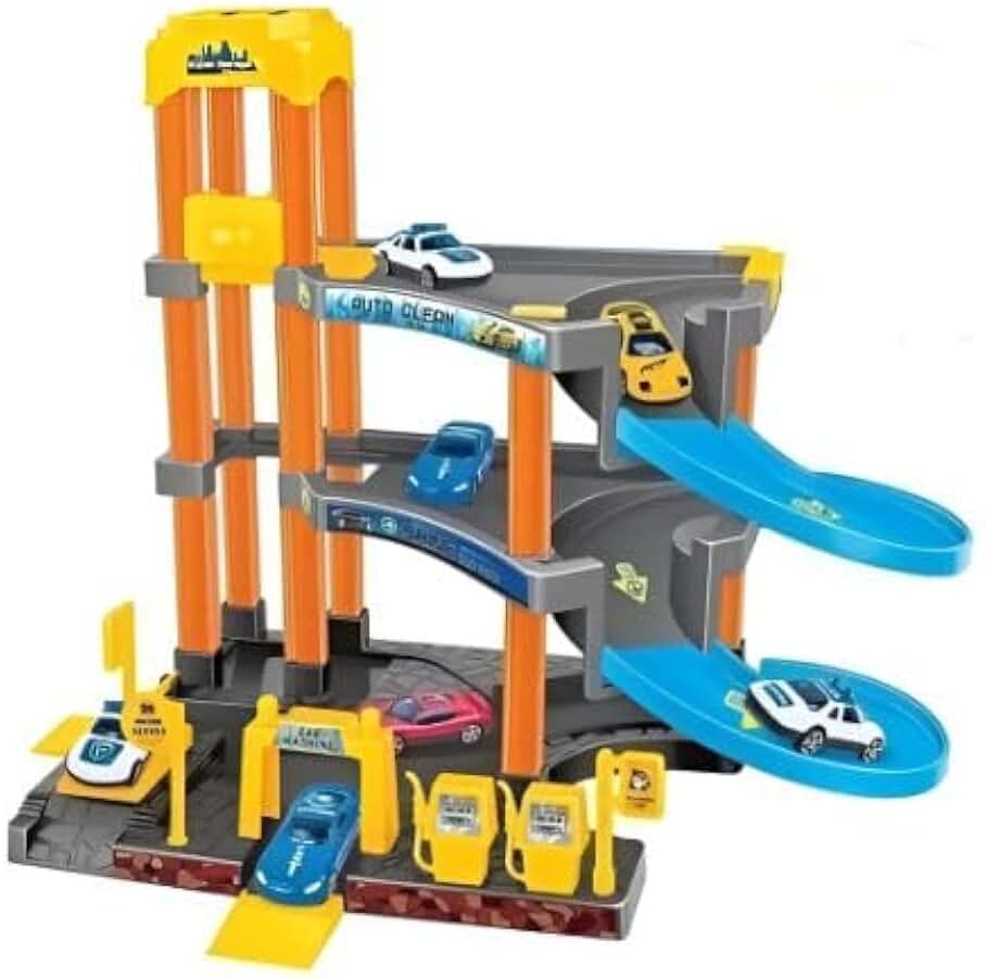 Pista Garagem C/Elevador Serve Carrinhos Hotwheels Cor Colorido