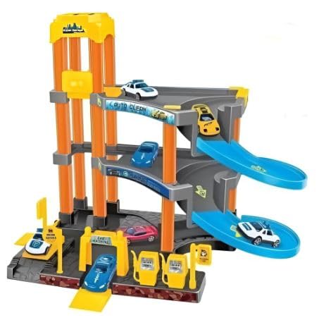 Pista Garagem C/Elevador Serve Carrinhos Hotwheels Cor Colorido