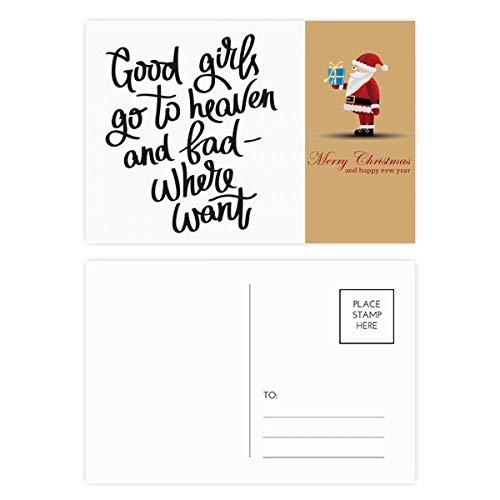 Lot de 20 cartes postales Noël humour Père Noël avec citation anglophone pour correspondance