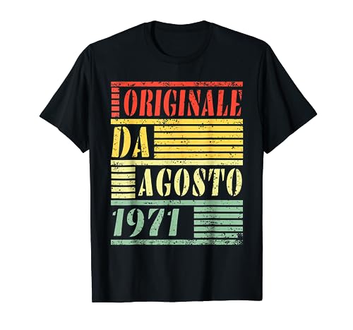 Originale 52 1971 Agosto 52 Anni Compleanno 1971 Maglietta