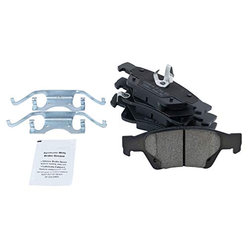 Image of TRQ Rear Brake Pad & Rotor Kit, with Chemical Kit Parking Brake Shoe Set Ceramic Premium G-Coated Compatible with 2011-2019 Dodge Durango Jeep Grand Cherokee