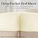 Queen Sheet Set - 4-Piece Striped Queen Size Bed Sheets - Soft & Cooling Deep Pocket Queen Bed Sheet Set - Wrinkle-Free Microfiber Bedding with 1 Fitted Sheet, 1 Flat Sheet, 2 Pillowcases