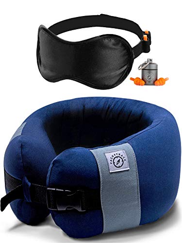 Neck Support Travel Pillow for Airplanes - Highly Adjustable Plane Pillow for Traveling