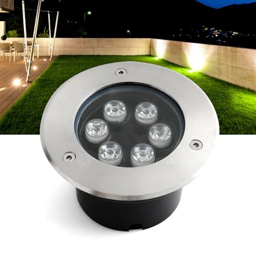 Luci da Esterno a LED da Terra - Faretto a LED, Lampada da Incasso a LED AC220V, Illuminazione per corridoi, Scale, Pavimenti, edifici, IP67, Impermeabili (Blu, 12 W)