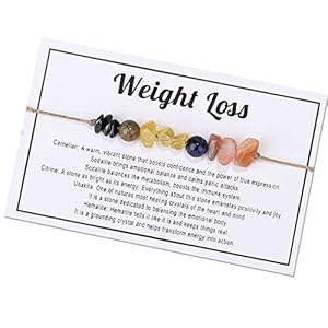 Ronglry Crystal Bracelet for Women Men – Spiritual Healing Stones Amethyst Gem Bracelet for Anxiety Relief – Natural Beads Jewelry