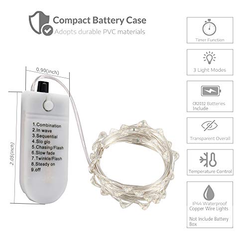 6PCS Fairy String Cool White Changing Twinkle Lights with 2pcs Remote, 6.5ft 20 LEDs Silver Wire,CR2032 Battery Powered, Indoor Decorative Bedroom,Wedding,Patio,Christmas,Outdoor Garden,Stroller