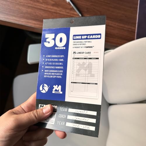 Inwerk 1NMORE Baseball/Softball/Basketball Lineup Cards, 4 Part Carbonless Copies, 30 Games/Sets, 25 Players Line Up Sheets with Backboard for Coaches and Referees, 4.7 x 8 inch (60 Games/Sets) by Inwerk - Image 6