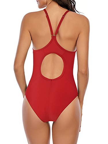 Century Star One Piece Bathing Suit For Women Bathing Suits For Teens Womens One Piece Swimsuits Juniors Swimsuits For Teen Girls 03 Red 2-4 #TOP3
