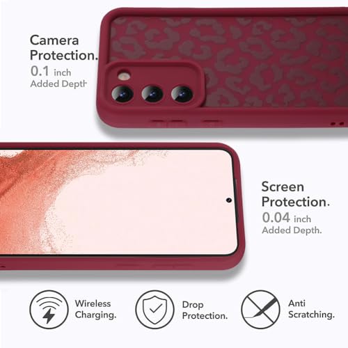 Image of Compatible with Samsung Galaxy S22 Plus Case, Wine Red