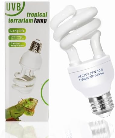 Bombilla UVB Reptiles 10.0 26W, E27 Lámpara UVA Tortuga, AC 220V ...