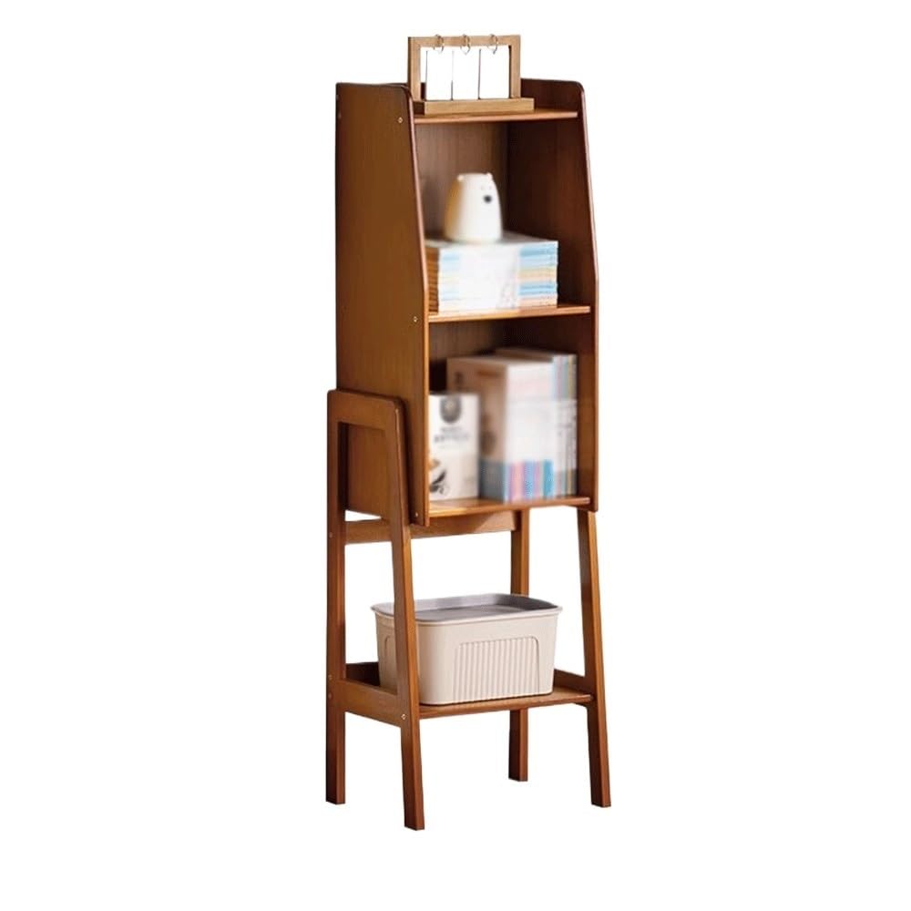 AYCDL Bookcase Tall Feet Floor Standing Bookshelf, 3 Cells Organizer Bamboo Display Rack, for Living Room Office Study Storage Shelf Display Shelf