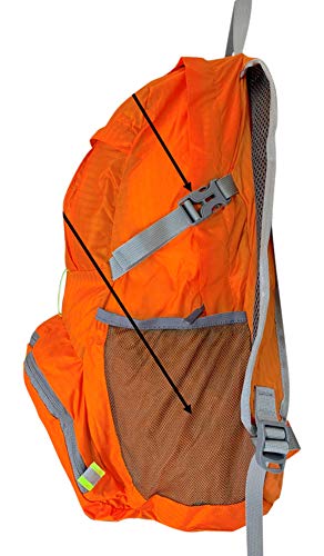 Mochila deportiva plegable naranja, ligera y resistente miniatura 2