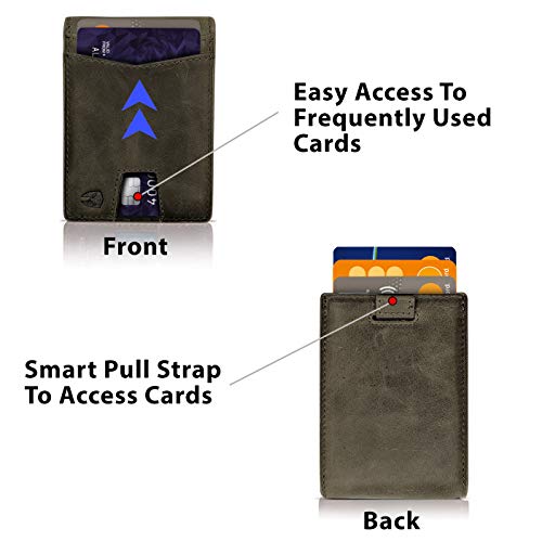 Bryker Hyde Rfid Blocking Bifold Slim Leather Wallet For Men, Front Pocket, Bill/Receipt Pocket (Dark Gray W/Pull Out Card Pocket) #TOP4