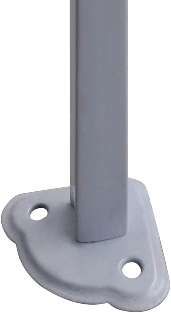 Close-up of a tent leg foot plate