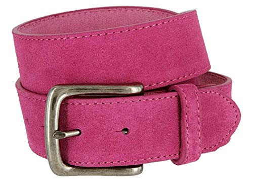 Image of Men's Belt Rounded Edge Heel Bar Buckle Casual Jean Suede Leather Belt 1 1 /2 inch Wide