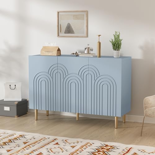 ARTPOWER 47" Accent Cabinet with Cloud Relief, Sideboard Buffet Cabinet